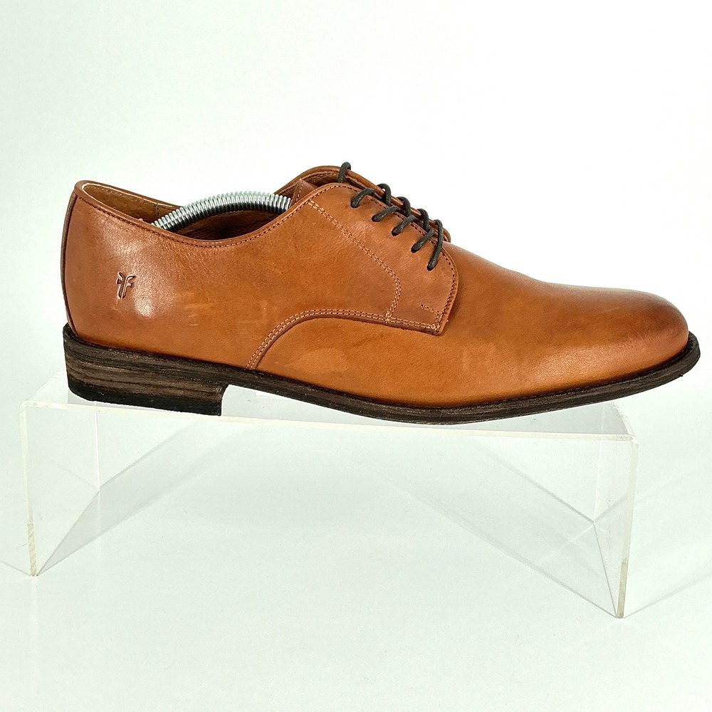 Frye Mens Size 11.5 D Oxford Derby Brown Leather Plain Toe Dress Shoes Paul